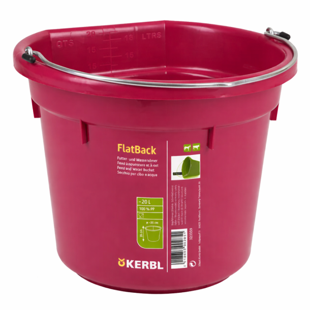 Foder &amp; vand spand / Flad bagside 20 L - Pink