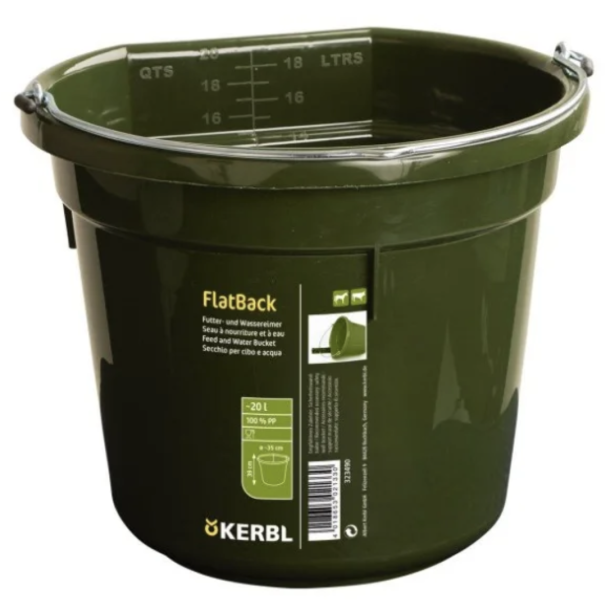 Foder &amp; vand spand / Flad bagside 20 L - Gr�n